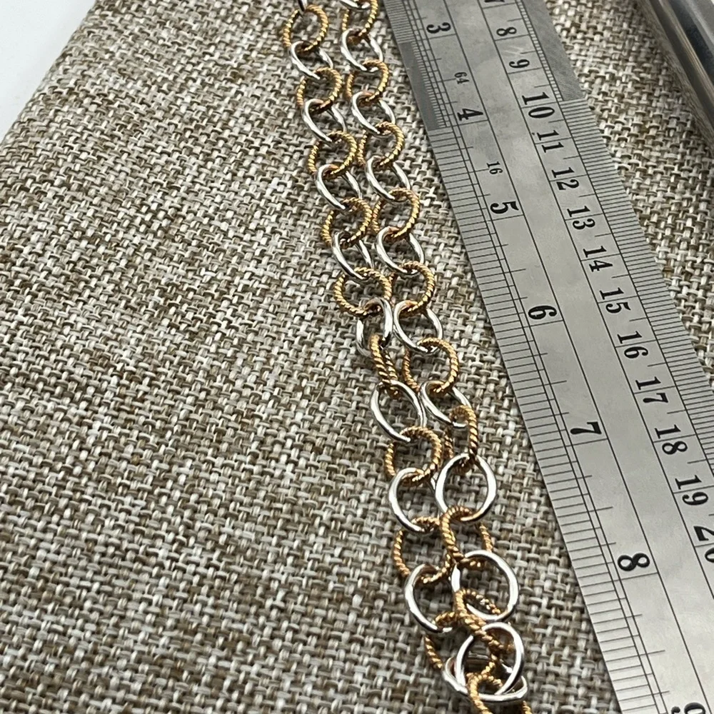 925 Italy Milor Two-Tone Sterling Silver Necklace ~18" - Picture 9 of 17